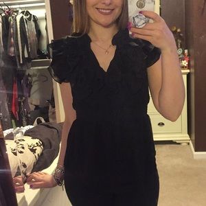 Black Shirt with Ruffles